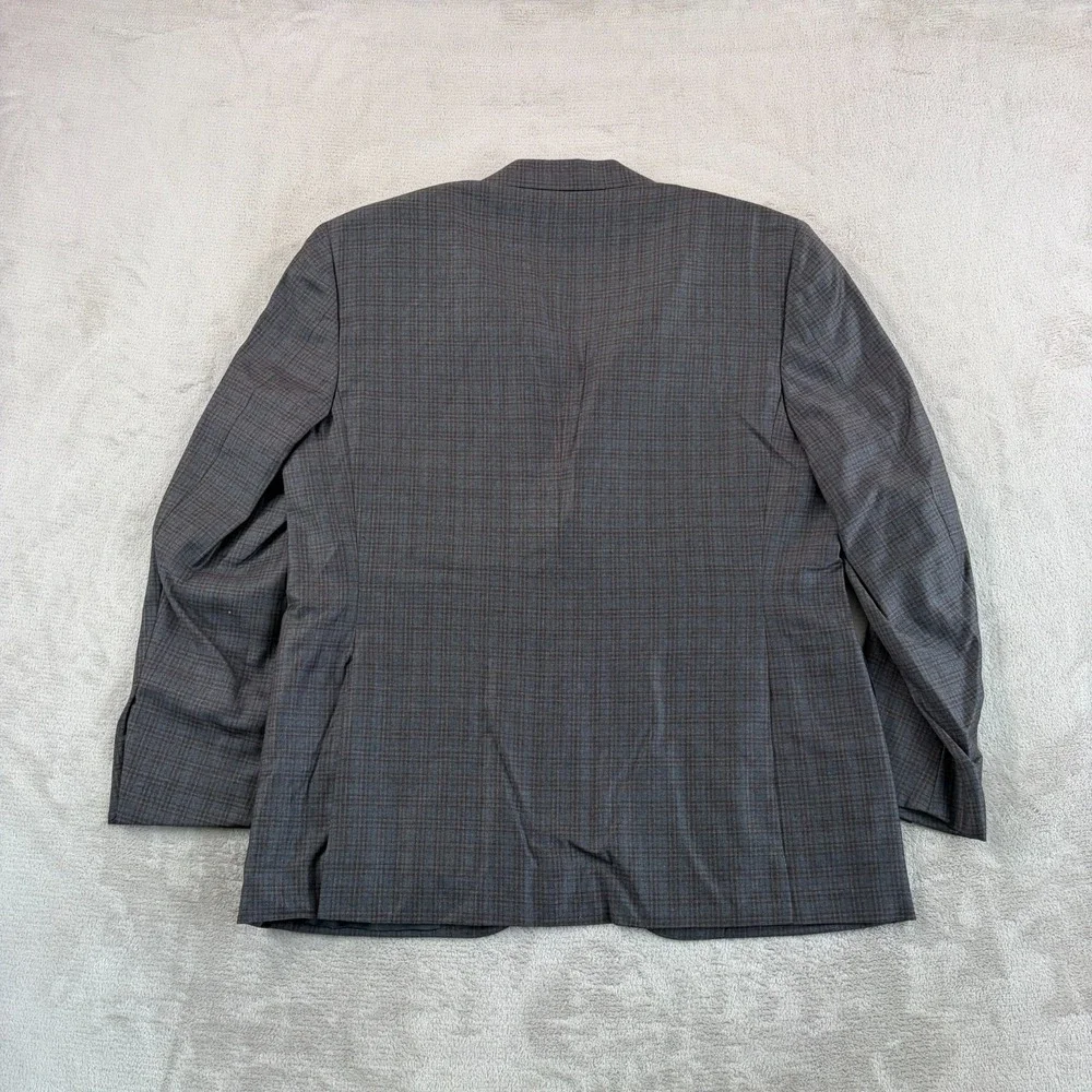 Canali 1934 Sports Coat Blazer Jacket 40 Grey Brown Plaid‎ 100% Wool Italy CEO